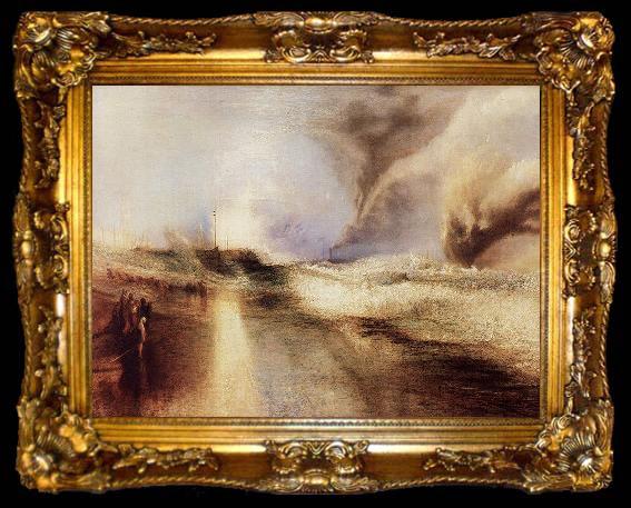 framed  Joseph Mallord William Turner Leuchtraketen bei hohem Seegang, ta009-2